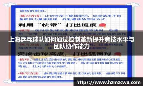 上海乒乓球队如何通过控制革新提升竞技水平与团队协作能力